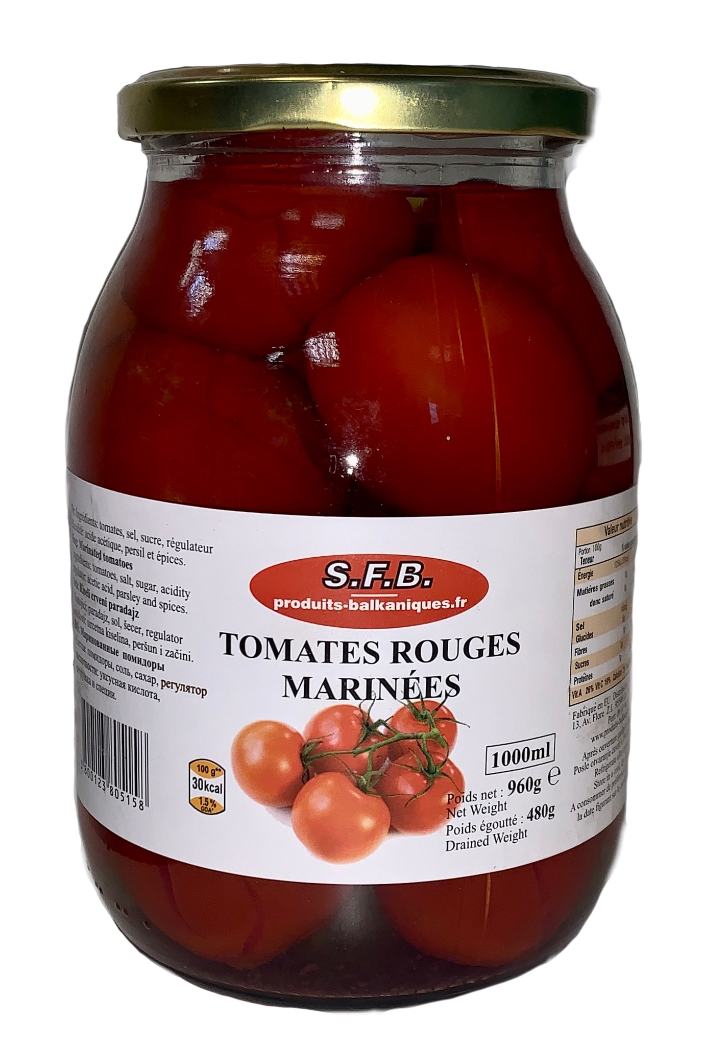 Tomates Rouges marinés 1.0Kg SFB